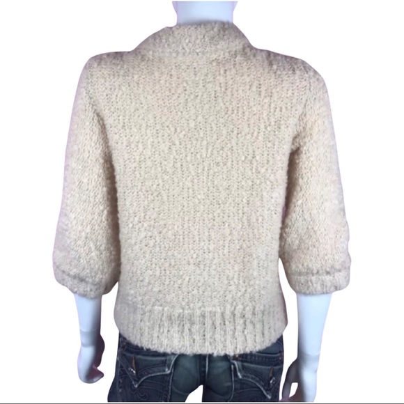 Anthropologie HWR Cardigan Sweater Pink Nubby Fox - Picture 5 of 8